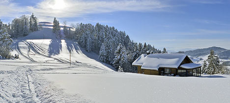 A winter landscape in Switzerland.